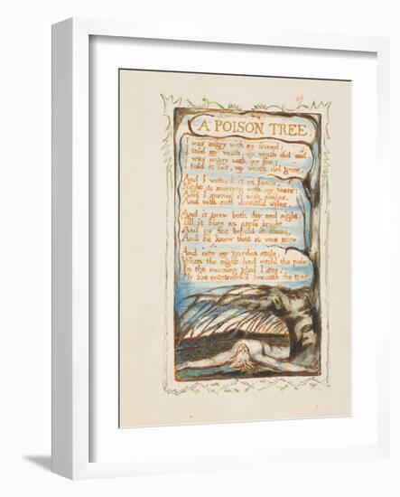 A Poison Tree. Songs of Innocence and of Experience, Ca 1825-William Blake-Framed Giclee Print