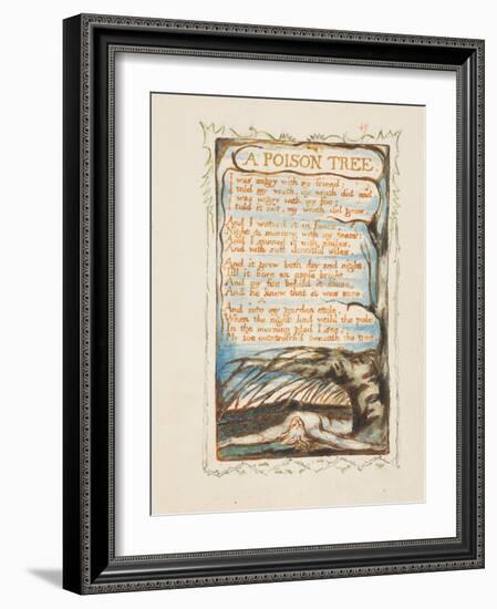 A Poison Tree. Songs of Innocence and of Experience, Ca 1825-William Blake-Framed Giclee Print