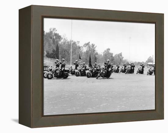 A Police Patrol with their Harley-Davidsons, America-null-Framed Premier Image Canvas