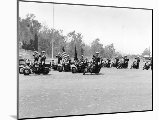 A Police Patrol with their Harley-Davidsons, America-null-Mounted Photographic Print