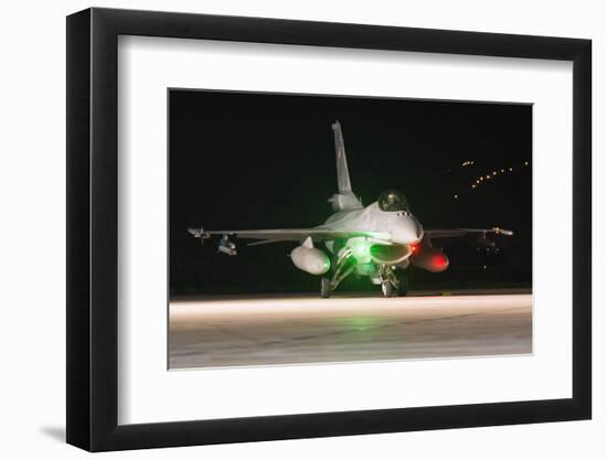 A Polish Air Force F-16 Taxiing at Trapani Air Base, Italy-Stocktrek Images-Framed Photographic Print