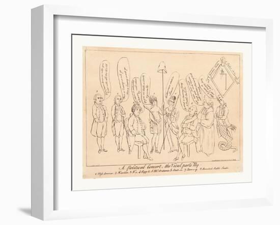 A Political Concert; the Vocal Parts by 1. Miss America-null-Framed Giclee Print