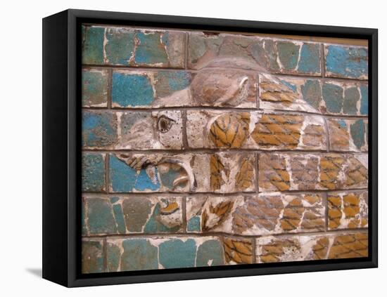 A polychrome glazed brick from the gates of Ishtar at Babylon-Werner Forman-Framed Premier Image Canvas