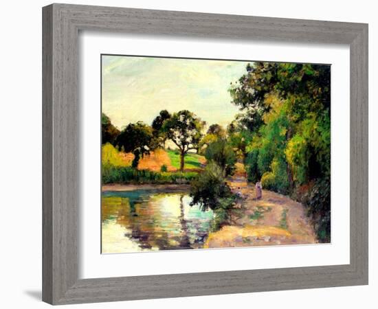 A Pond at Montfoucault, 1874-Camille Pissarro-Framed Giclee Print