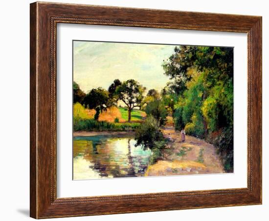 A Pond at Montfoucault, 1874-Camille Pissarro-Framed Giclee Print