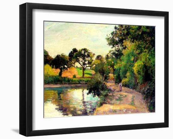 A Pond at Montfoucault, 1874-Camille Pissarro-Framed Giclee Print