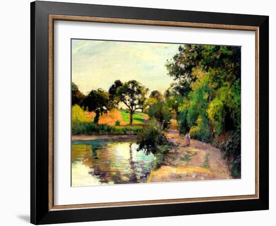 A Pond at Montfoucault, 1874-Camille Pissarro-Framed Giclee Print