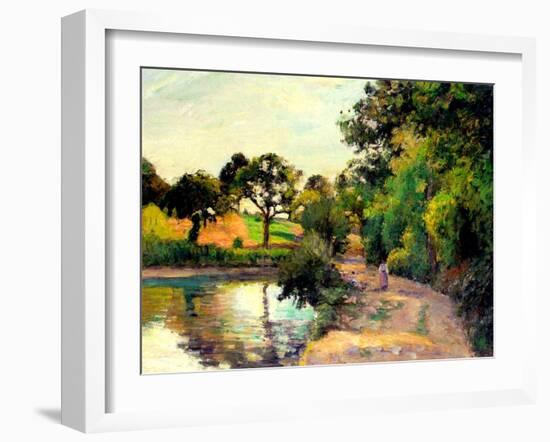 A Pond at Montfoucault, 1874-Camille Pissarro-Framed Giclee Print