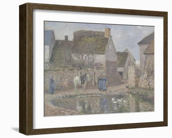 A Pond in Ennery, 1874-Camille Pissarro-Framed Giclee Print