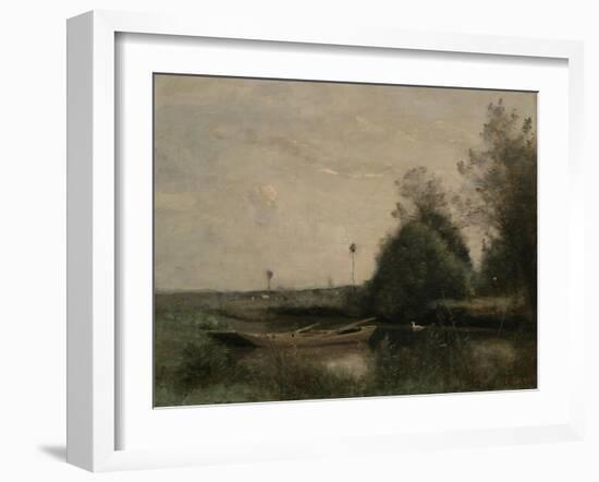 A Pond in Mortain, C.1860-70-Jean-Baptiste-Camille Corot-Framed Giclee Print