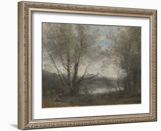 A Pond Seen Through the Trees, C.1855-65-Jean-Baptiste-Camille Corot-Framed Giclee Print