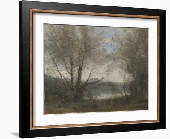 A Pond Seen Through the Trees, C.1855-65-Jean-Baptiste-Camille Corot-Framed Giclee Print