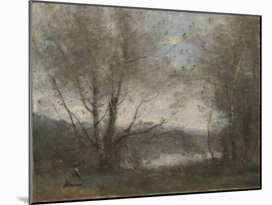 A Pond Seen Through the Trees, C.1855-65-Jean-Baptiste-Camille Corot-Mounted Giclee Print