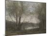 A Pond Seen Through the Trees, C.1855-65-Jean-Baptiste-Camille Corot-Mounted Giclee Print