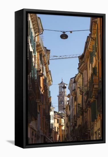 A Popular Lane in Verona Leads Directly to the Church-Petra Daisenberger-Framed Premier Image Canvas