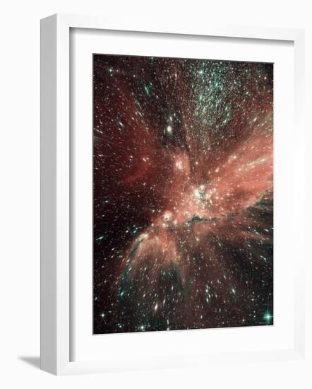 A Population of Infant Stars in the Milky Way Satellite Galaxy, the Small Magellanic Cloud-Stocktrek Images-Framed Photographic Print