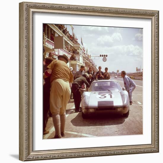 A Porsche 904/4 Gts in the Pits, Le Mans, France, 1964-null-Framed Photographic Print