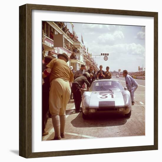 A Porsche 904/4 Gts in the Pits, Le Mans, France, 1964-null-Framed Photographic Print