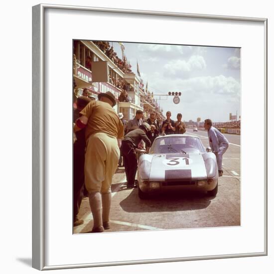 A Porsche 904/4 Gts in the Pits, Le Mans, France, 1964-null-Framed Photographic Print