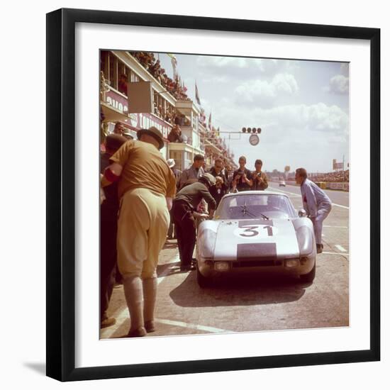 A Porsche 904/4 Gts in the Pits, Le Mans, France, 1964-null-Framed Photographic Print