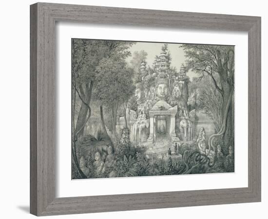 A Portal at Angkor Thom, 1873-Louis Delaporte-Framed Giclee Print