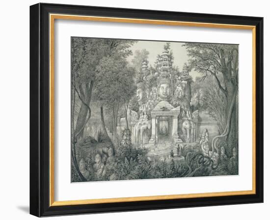 A Portal at Angkor Thom, 1873-Louis Delaporte-Framed Giclee Print