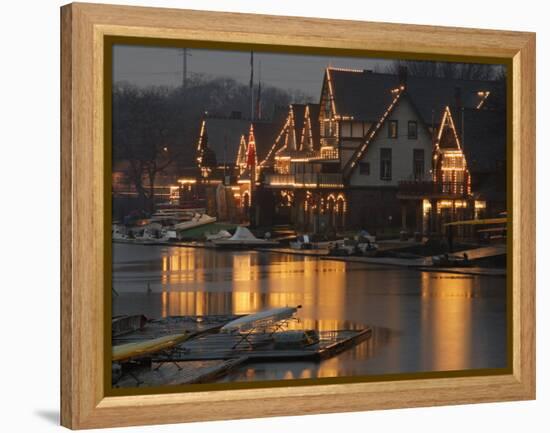 A Portion of Philadelphia's Boathouse Row is Shown at Dusk Thursday-null-Framed Premier Image Canvas