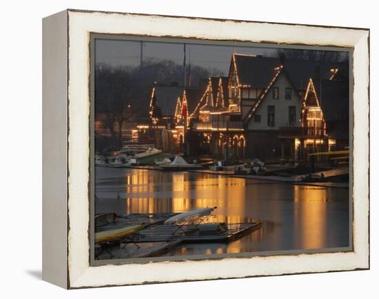 A Portion of Philadelphia's Boathouse Row is Shown at Dusk Thursday-null-Framed Premier Image Canvas