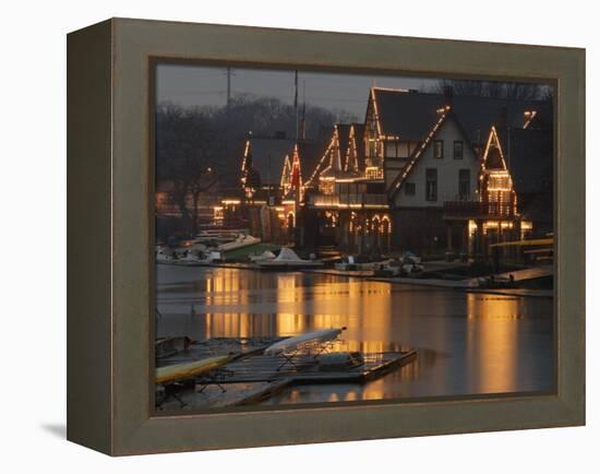 A Portion of Philadelphia's Boathouse Row is Shown at Dusk Thursday-null-Framed Premier Image Canvas