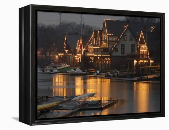 A Portion of Philadelphia's Boathouse Row is Shown at Dusk Thursday-null-Framed Premier Image Canvas