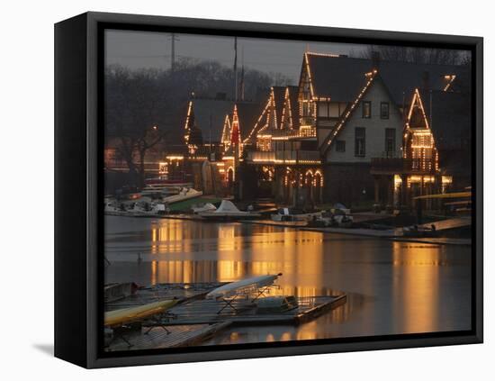 A Portion of Philadelphia's Boathouse Row is Shown at Dusk Thursday-null-Framed Premier Image Canvas