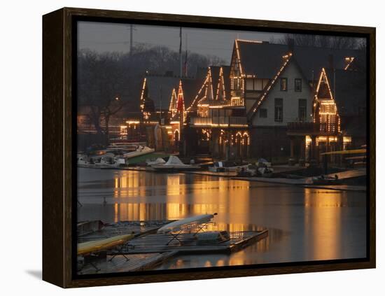 A Portion of Philadelphia's Boathouse Row is Shown at Dusk Thursday-null-Framed Premier Image Canvas