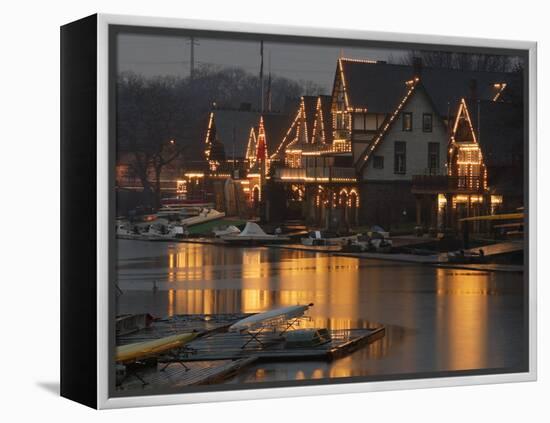 A Portion of Philadelphia's Boathouse Row is Shown at Dusk Thursday-null-Framed Premier Image Canvas