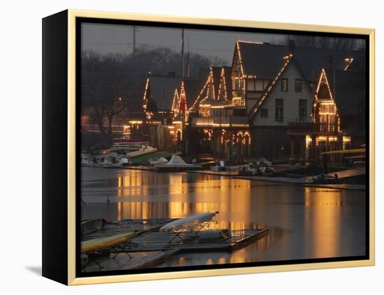 A Portion of Philadelphia's Boathouse Row is Shown at Dusk Thursday-null-Framed Premier Image Canvas