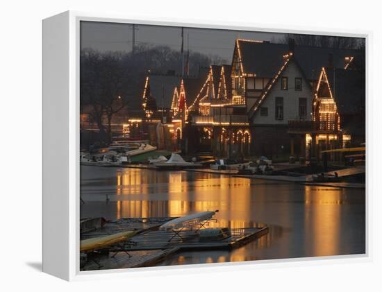 A Portion of Philadelphia's Boathouse Row is Shown at Dusk Thursday-null-Framed Premier Image Canvas