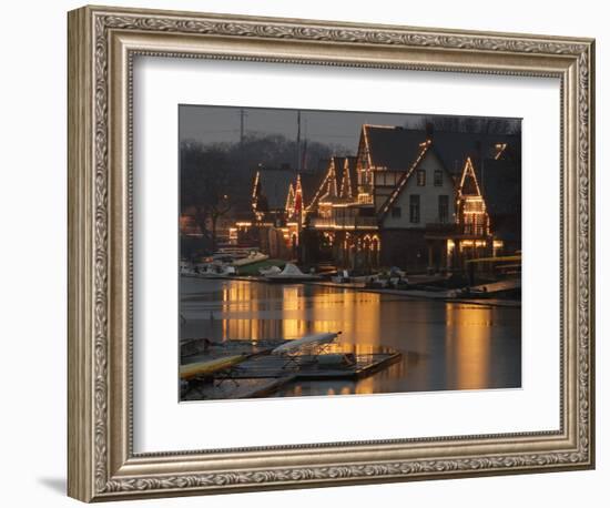 A Portion of Philadelphia's Boathouse Row is Shown at Dusk Thursday--Framed Photographic Print