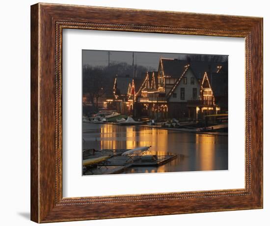 A Portion of Philadelphia's Boathouse Row is Shown at Dusk Thursday--Framed Photographic Print