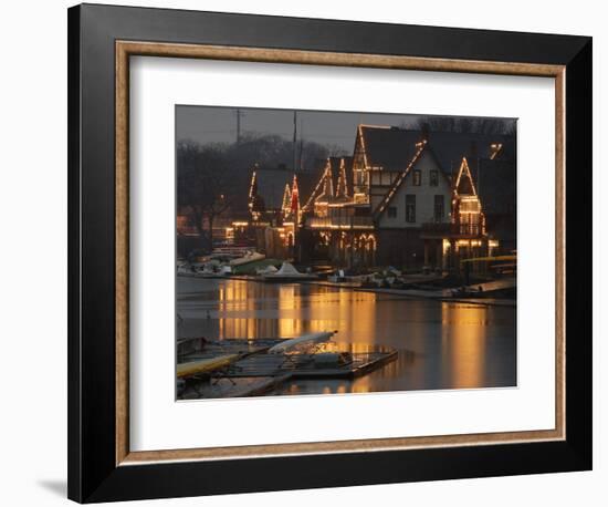 A Portion of Philadelphia's Boathouse Row is Shown at Dusk Thursday--Framed Photographic Print