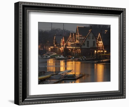 A Portion of Philadelphia's Boathouse Row is Shown at Dusk Thursday-null-Framed Photographic Print