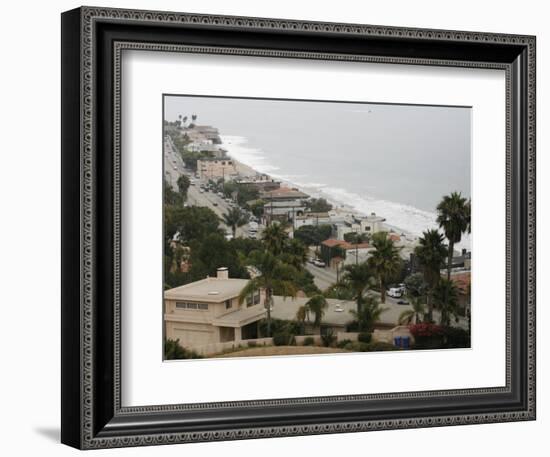 A Portion of the Pacific Coast Highway in Malibu, California, is Shown Monday, July 31, 2006-Damian Dovarganes-Framed Photographic Print