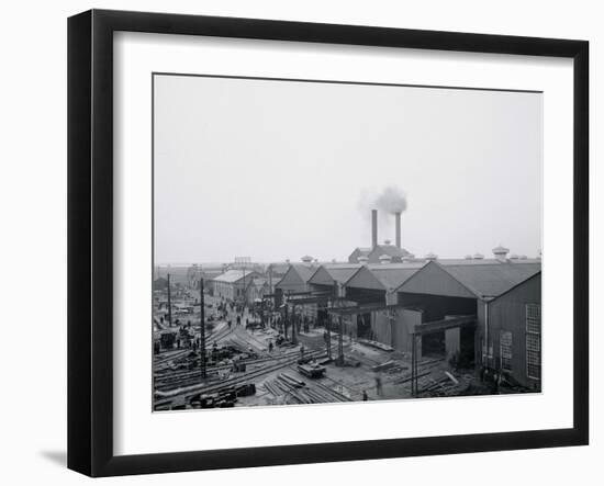 A Portion of the Yard, Great Lakes Engineering Works, Ecorse, Mich.-null-Framed Photo