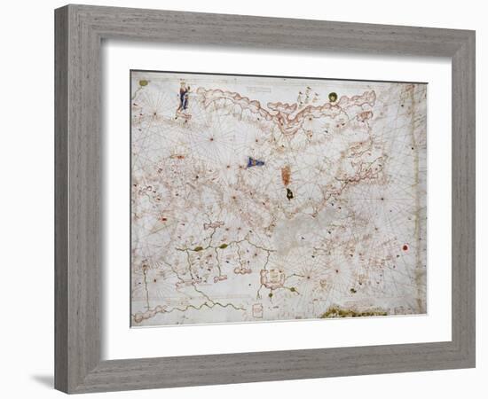 A Portolan Chart of Europe, circa 1500-null-Framed Giclee Print