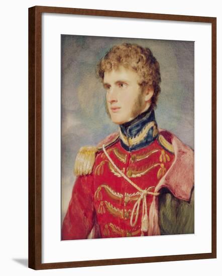 A Portrait Miniature of an Officer-Sir William Charles Ross-Framed Giclee Print