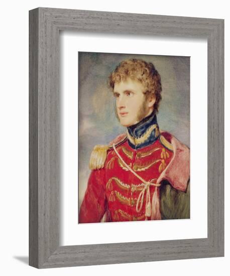 A Portrait Miniature of an Officer-Sir William Charles Ross-Framed Giclee Print