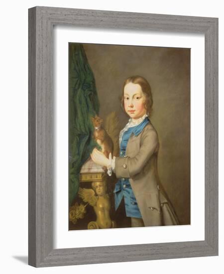 A Portrait of a Boy with a Pet Squirrel, 18th century-Joseph Highmore-Framed Giclee Print