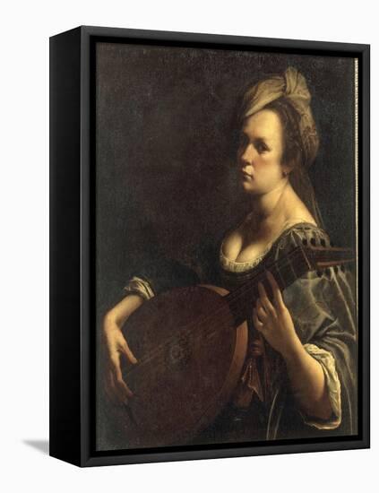 A Portrait of a Woman playing the Lute, possibly a Self-Portrait of the Artist, c.1615-Artemisia Gentileschi-Framed Premier Image Canvas