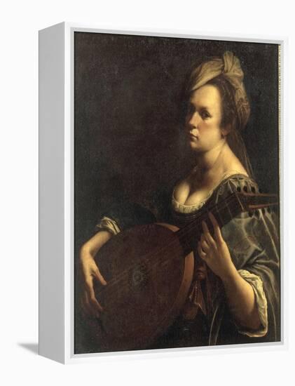 A Portrait of a Woman playing the Lute, possibly a Self-Portrait of the Artist, c.1615-Artemisia Gentileschi-Framed Premier Image Canvas