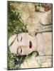 A Portrait of a Woman with Closed Eyes, Green Hair and Full Red Lips-Alaya Gadeh-Mounted Photographic Print