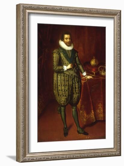 A Portrait of James I of England and VI of Scotland-Paul van Somer-Framed Giclee Print