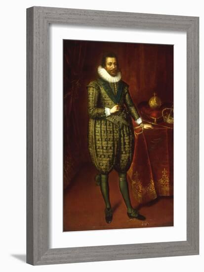 A Portrait of James I of England and VI of Scotland-Paul van Somer-Framed Giclee Print